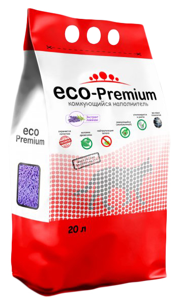 фото Наполнитель eco premium лаванда древесный комкующийся для кошек 20 л, 7,6 кг eco-premium