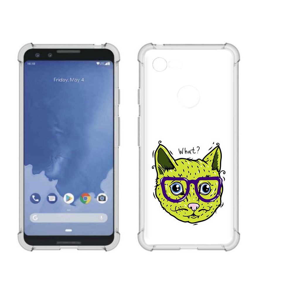 

Чехол MyPads Tocco для Google Pixel 3 Зеленый кот, Прозрачный, Tocco