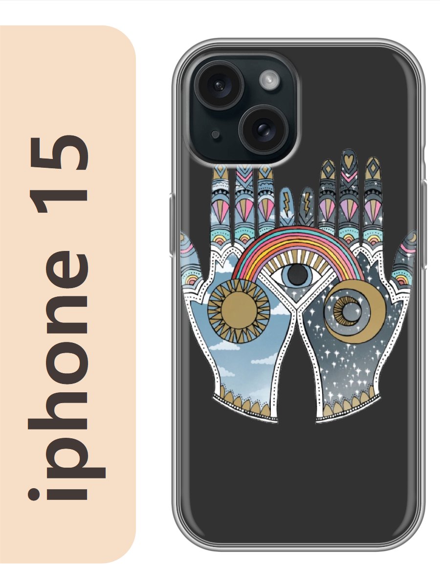 

Чехол на Apple Iphone 15 хиппи психоделика 314, Прозрачный, Iph15rzne