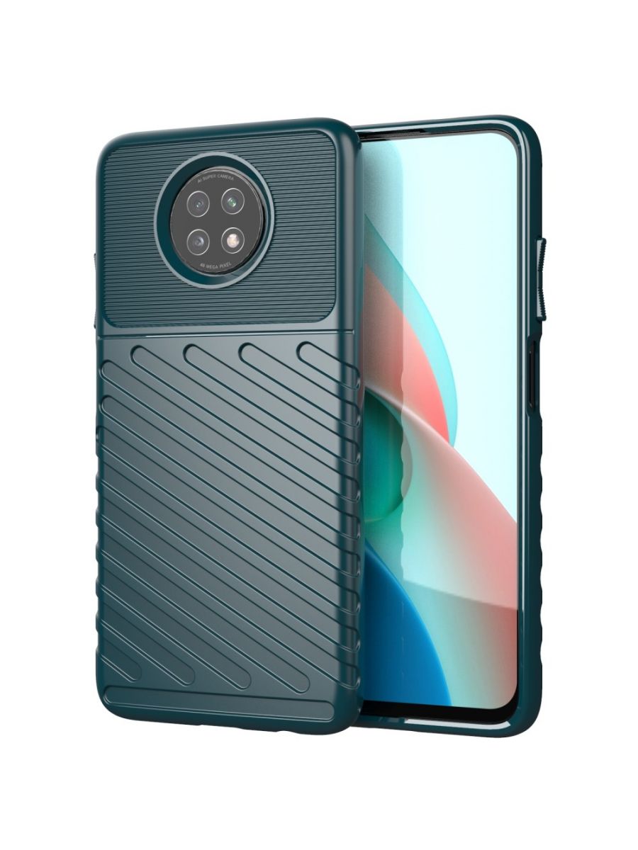 

Brodef Thunder Силиконовый противоударный чехол для Xiaomi Redmi Note 9T зеленый