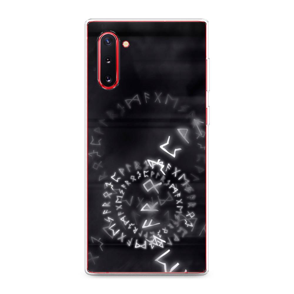 

Чехол на Samsung Galaxy Note 10 "Руны", Серый;черный, 28650-3