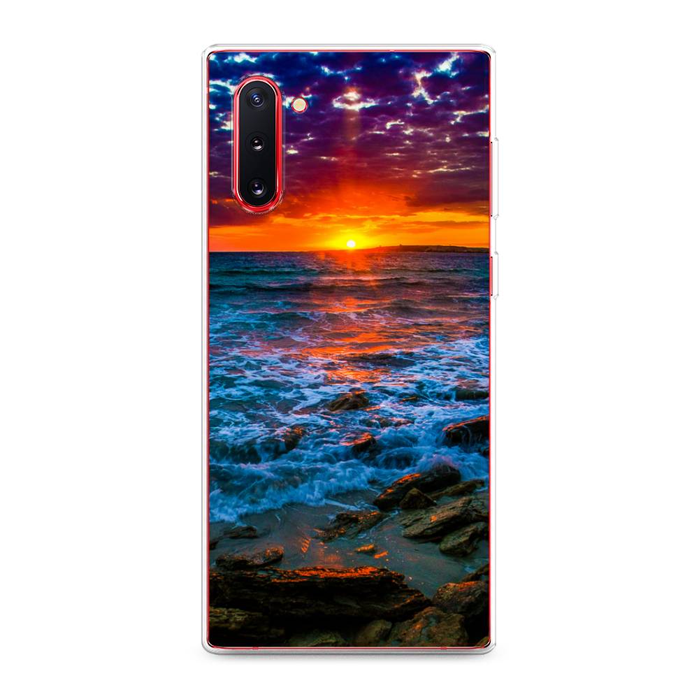 

Чехол на Samsung Galaxy Note 10 "Закат 1", Оранжевый;синий, 28650-2