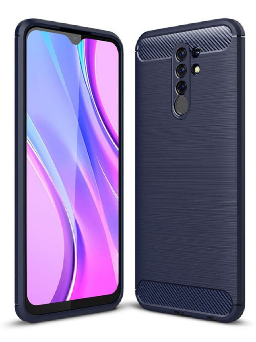 

Brodef Carbon Силиконовый чехол для Xiaomi Redmi 9 синий