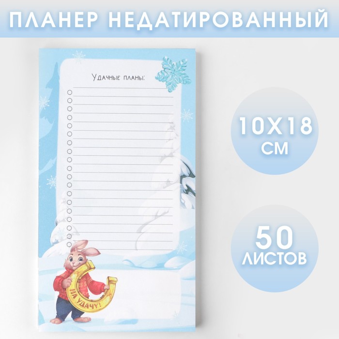 

Планер недатированный на день Удачные планы 100*180 мм, 50 листов