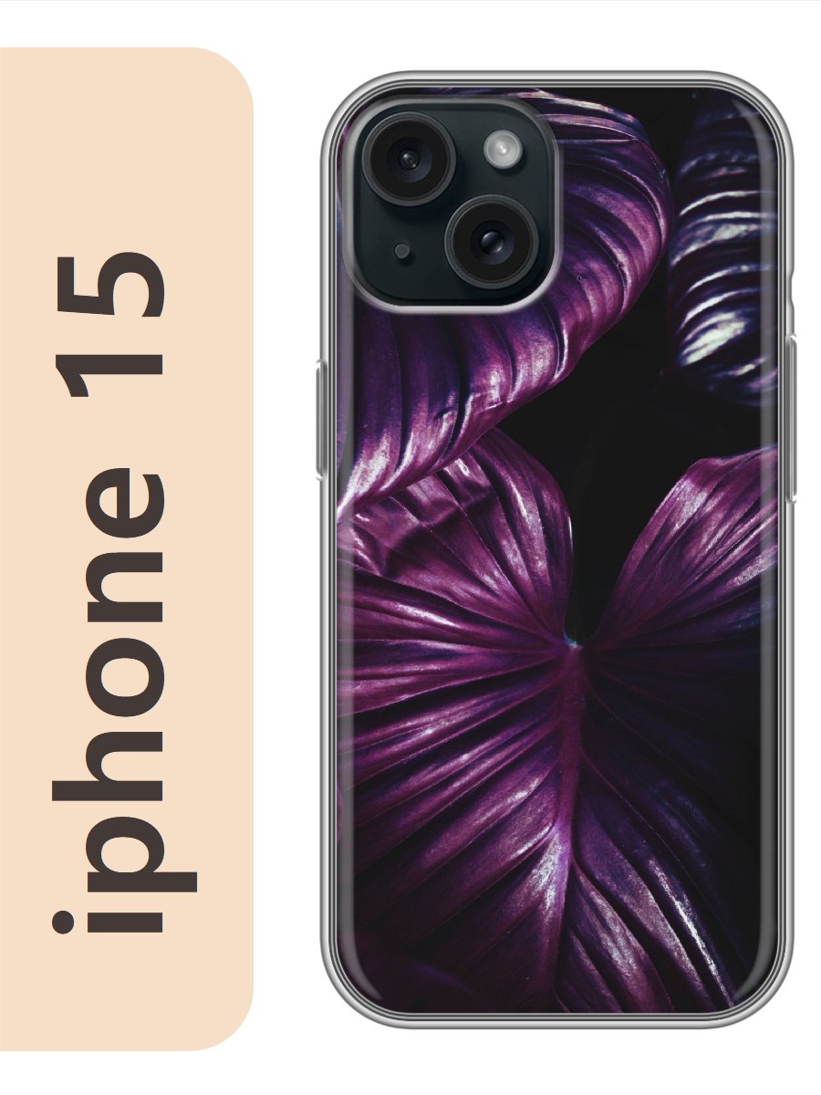 

Чехол на Apple Iphone 15 листья 261, Прозрачный, Iph15flws