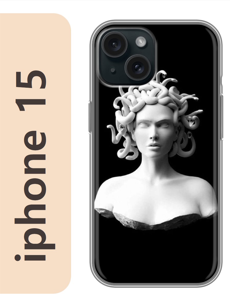 

Чехол на Apple Iphone 15 медуза горгона 259, Прозрачный, Iph15rzne