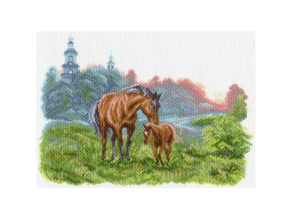 

Рисунок на канве «На лугу на зорьке», С рисунком