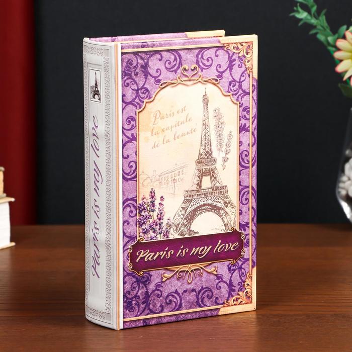 

Сейф-книга дерево кожзам Paris is my love 21х13х5 см, Фиолетовый