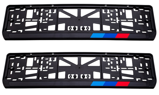 

Рамки номерного знака RTM BMW M пластиковые, 2 рамки, 4 хромированных самореза
