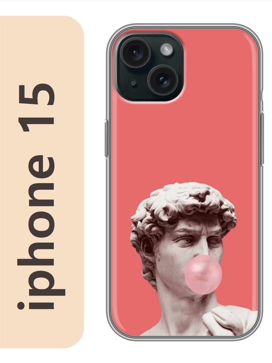

Чехол на Apple Iphone 15 статуя давид 215, Прозрачный, Iph15rzne