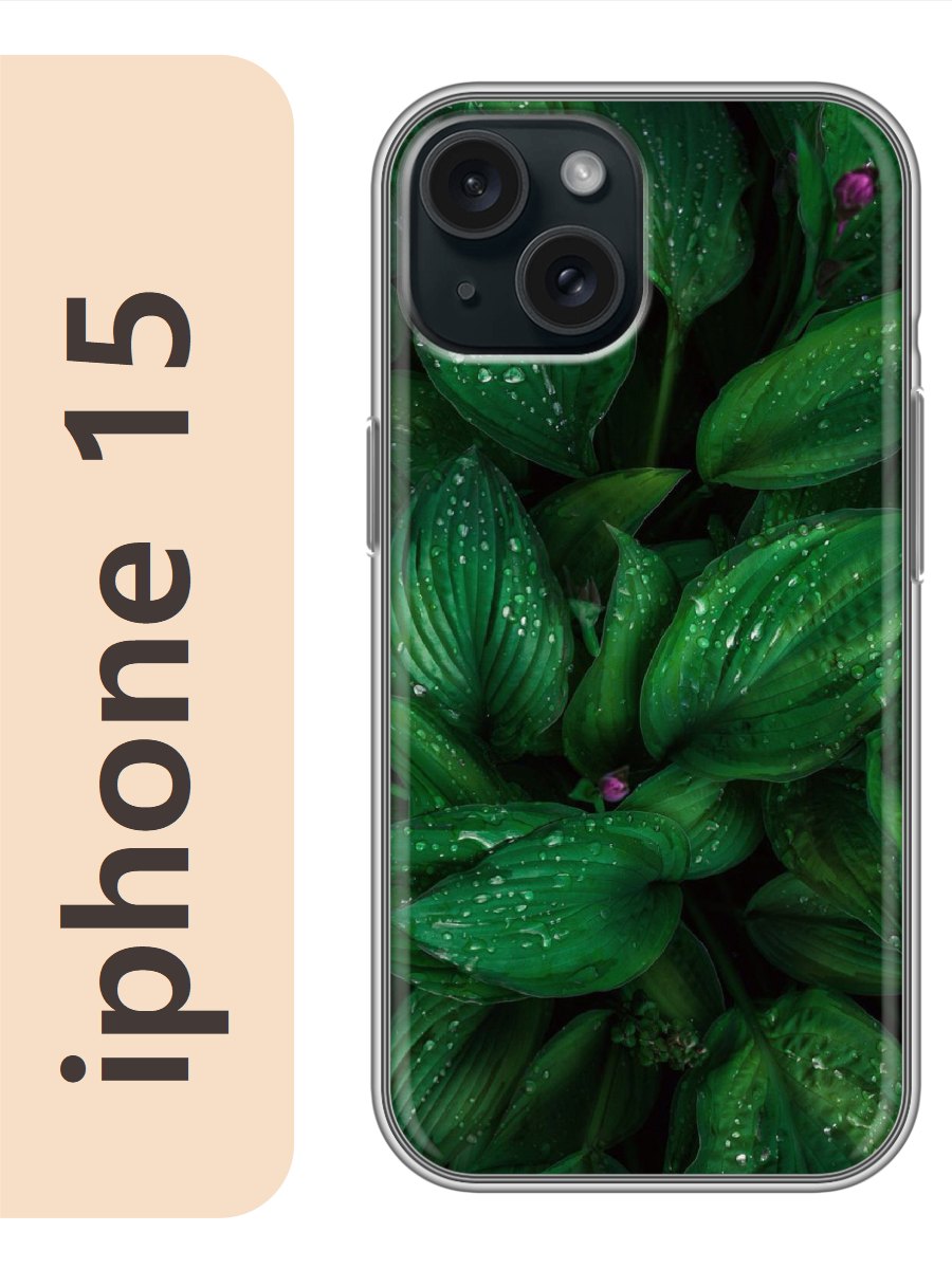 

Чехол на Apple Iphone 15 цветы листья 186, Прозрачный, Iph15flws