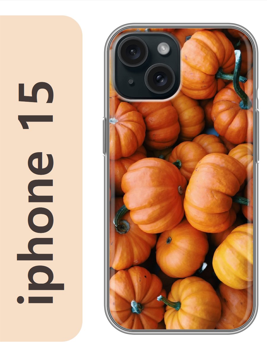 

Чехол на Apple Iphone 15 тыквы 181, Прозрачный, Iph15rzne
