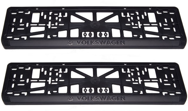 

Рамки номерного знака RTM Volkswagen, пластиковые, 2 рамки, 4 хромированных самореза