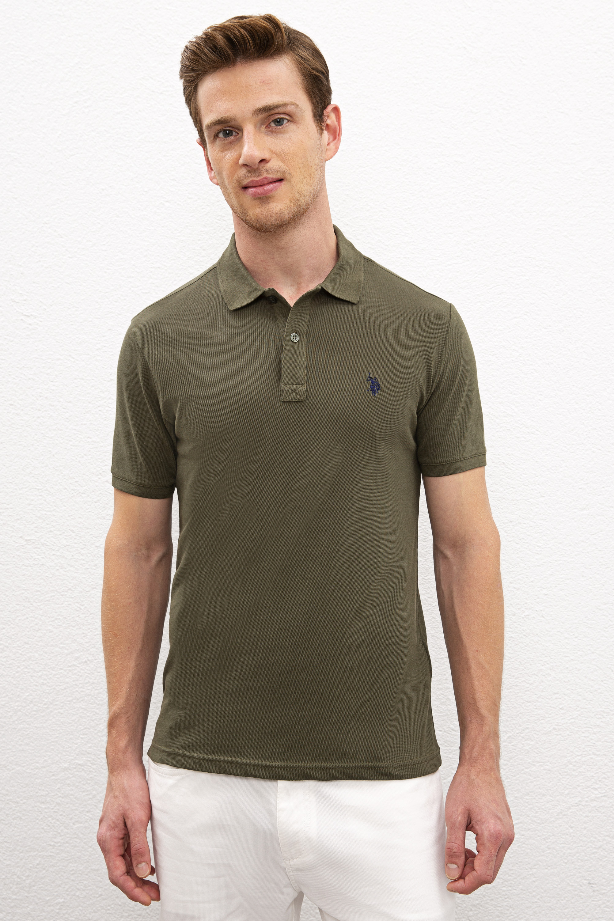 фото Футболка-поло мужская g081gl0110gtp04iy020 u.s. polo assn. хаки m