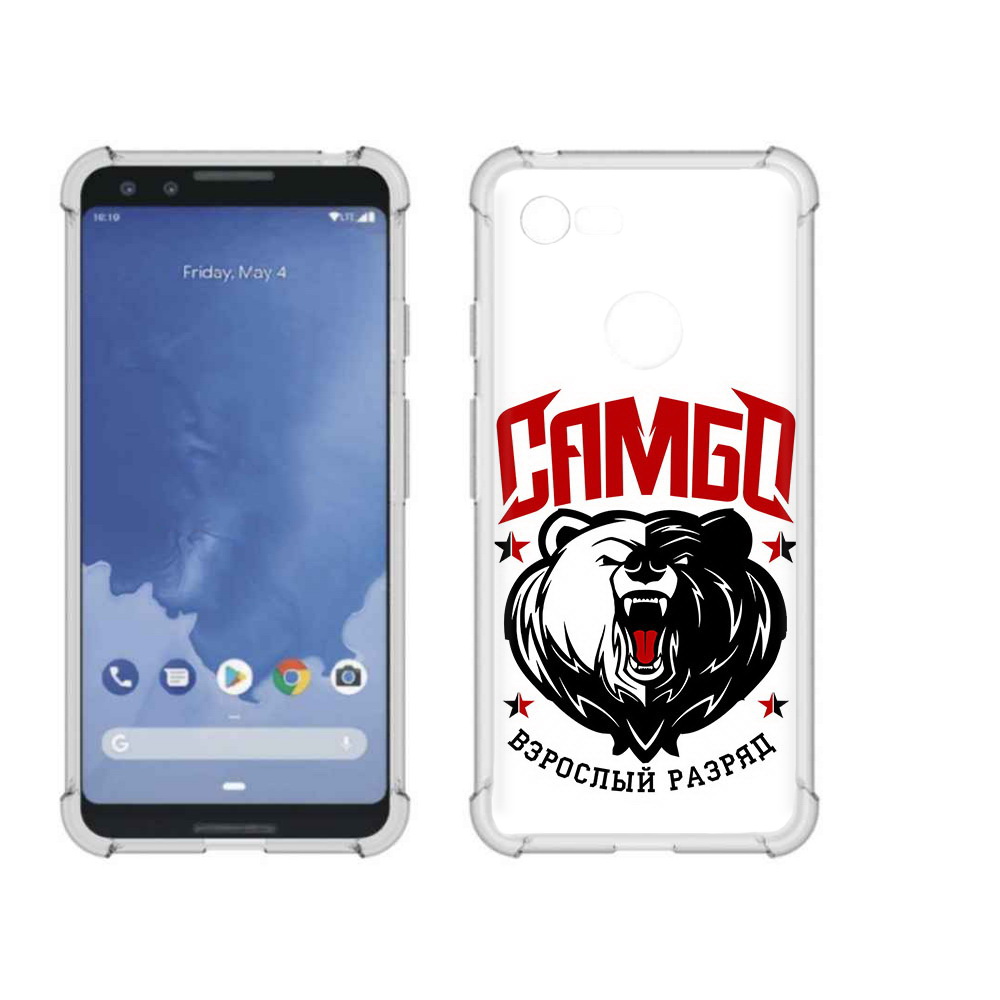 

Чехол MyPads Tocco для Google Pixel 3 Единоборства Самбо медведь, Прозрачный, Tocco