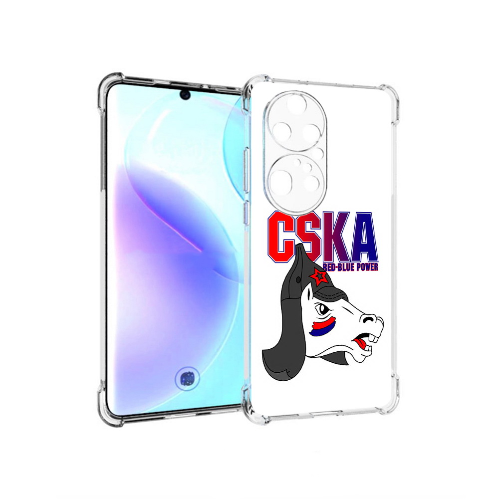 

Чехол MyPads Tocco для Huawei P50 Pro ФК ЦСК лошадка россия, Прозрачный, Tocco