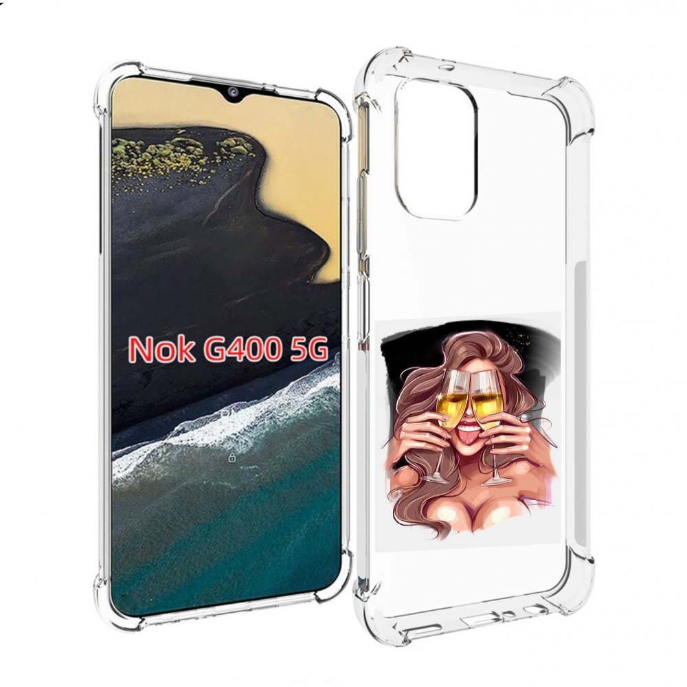 

Чехол MyPads любительница-шампанского-модель женский для Nokia G400 5G, Прозрачный, Tocco
