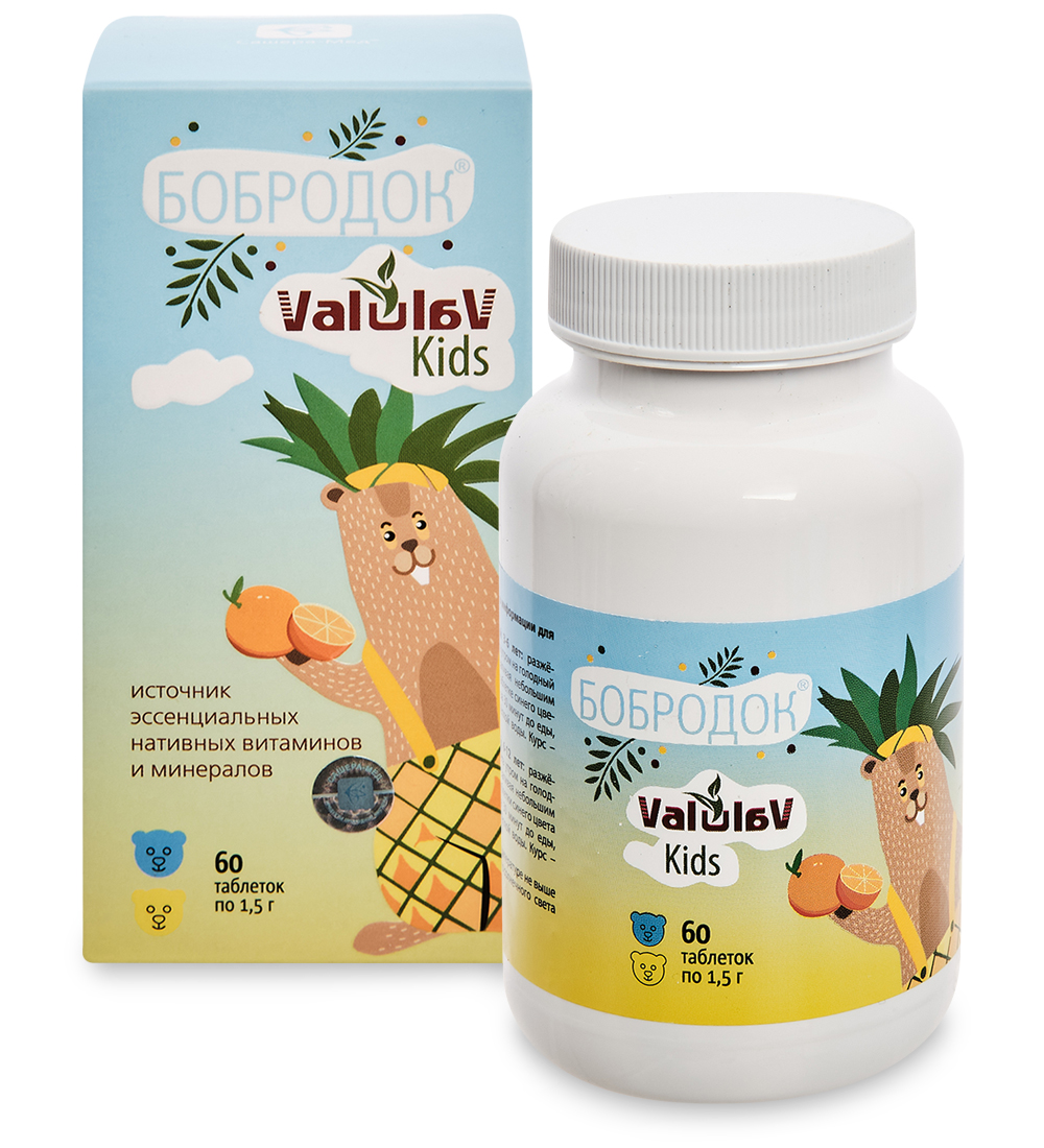 Купить Витаминный концентрат Сашера-Мед Бобродок ValulaV Kids жеват. таблетки 60 шт.
