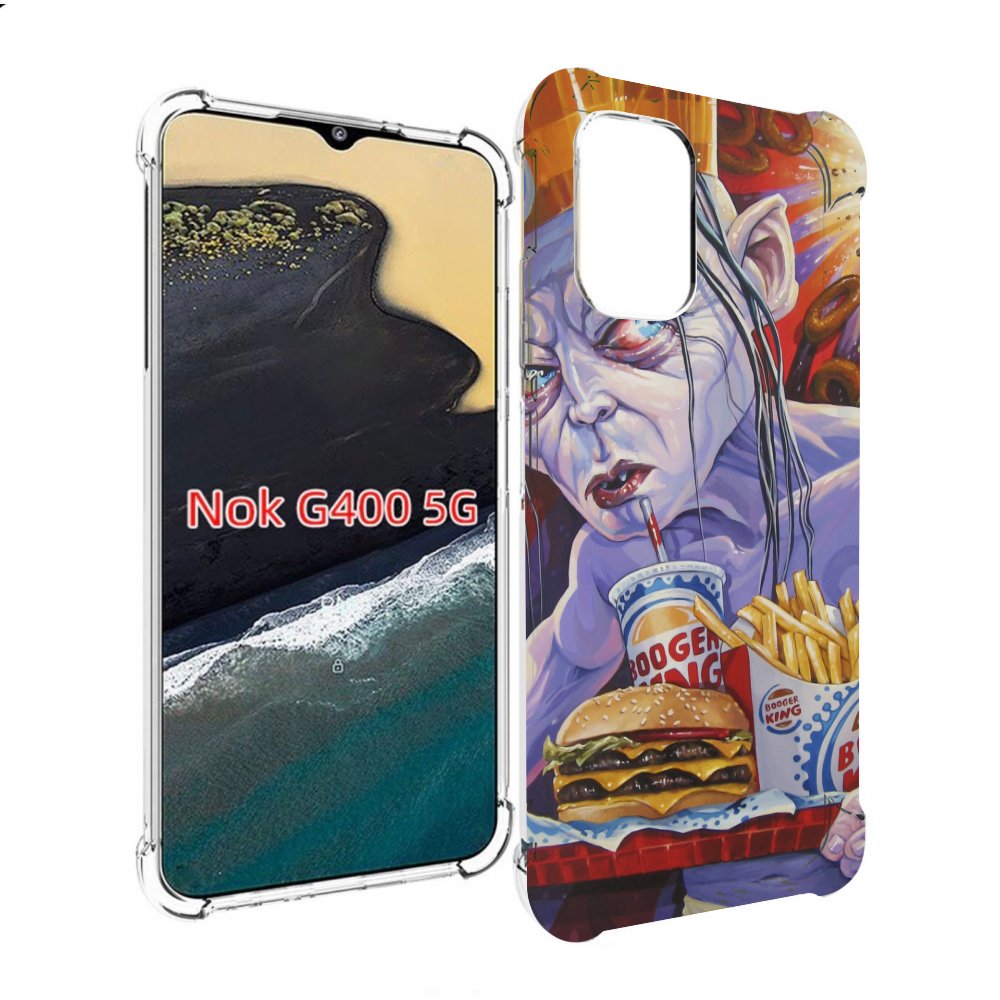 

Чехол MyPads любитель бургер кинга для Nokia G400 5G, Прозрачный, Tocco