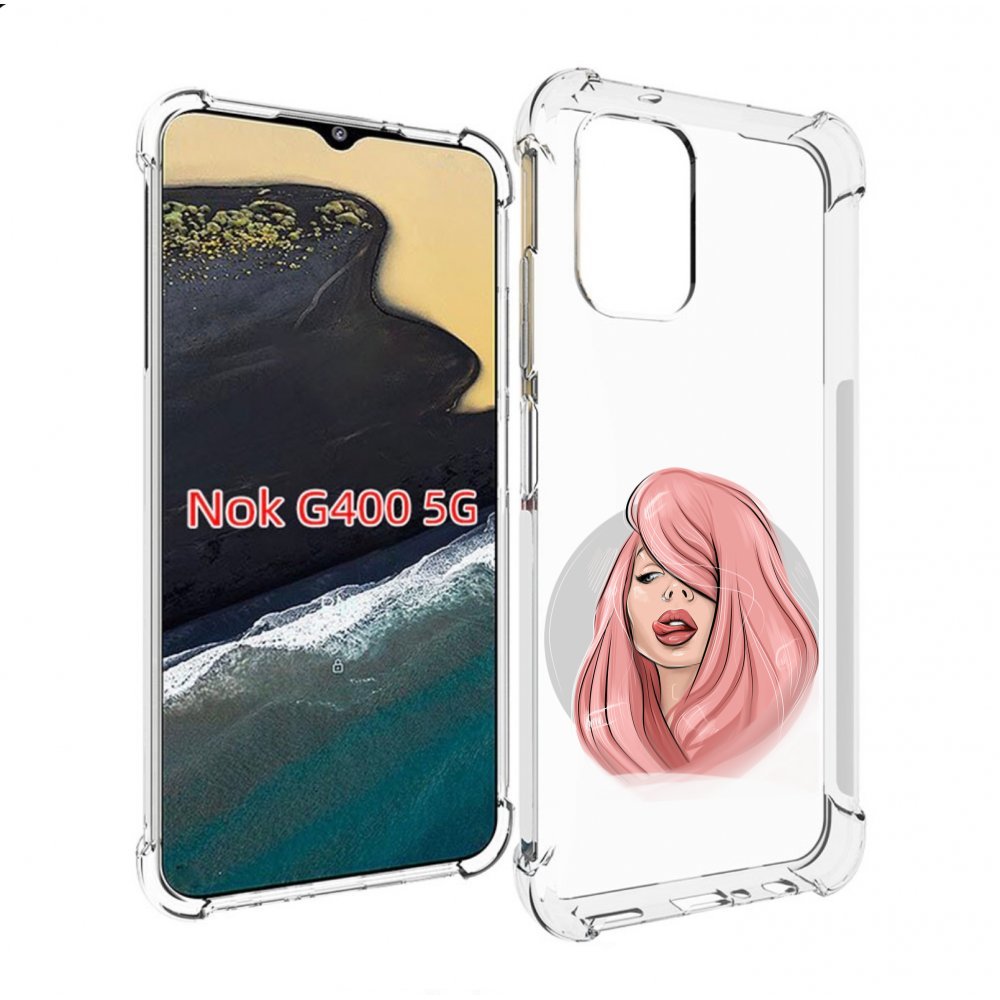 

Чехол MyPads лицо-девушки-с-розовыми-волосами женский для Nokia G400 5G, Прозрачный, Tocco