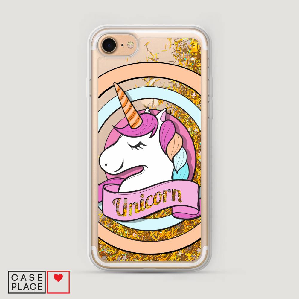 

Жидкий чехол с блестками "Unicorn зефирный" на Apple iPhone 7, 10690-1