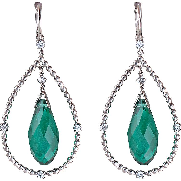 

Серьги женские из серебра Эстет 01С258688, фианит/swarovski, 01С258688