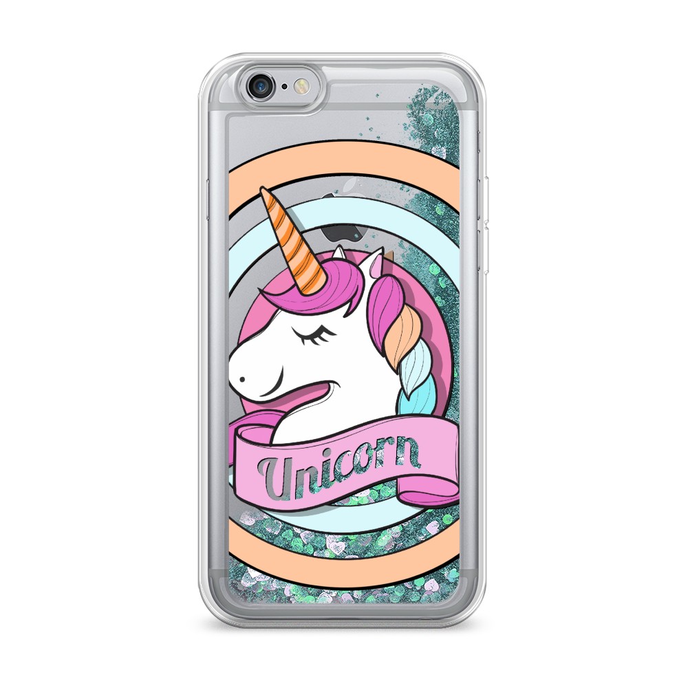 

Жидкий чехол с блестками "Unicorn зефирный" на Apple iPhone 6, 10495-1