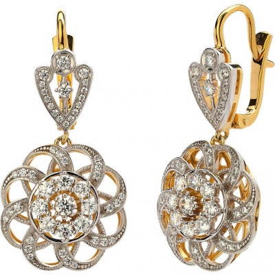 Серьги из серебра с фианитом Эстет 01С1513875РАЦ