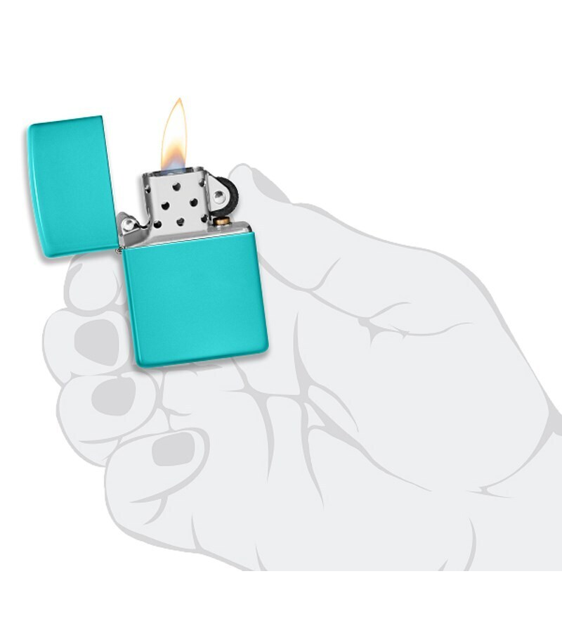 

Зажигалка ZIPPO Classic с покрытием Flat Turquoise, латуньсталь, бирюзовая, глянцевая, Голубой, Classic