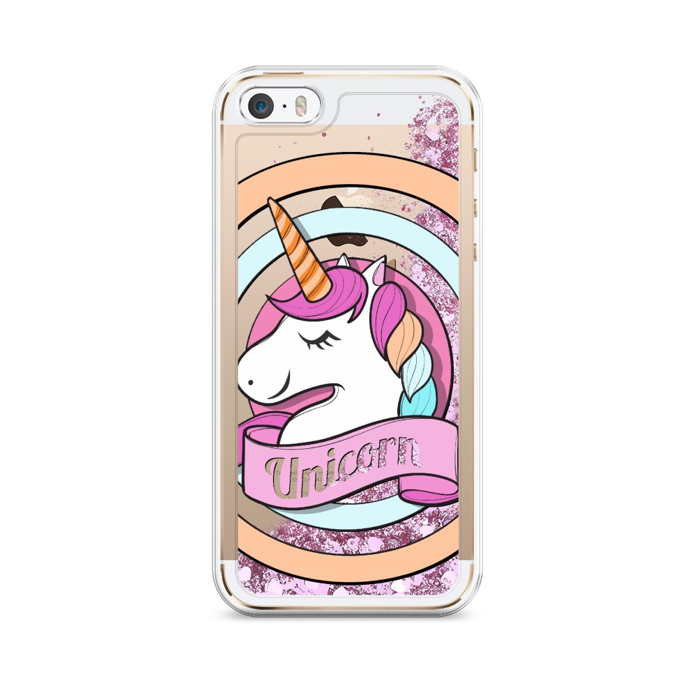 

Жидкий чехол с блестками "Unicorn зефирный" на Apple iPhone 5, 10394-1