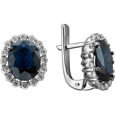 

Серьги из белого золота с бриллиантом/кварцем Эстет 01С627161-3, 01С627161-3
