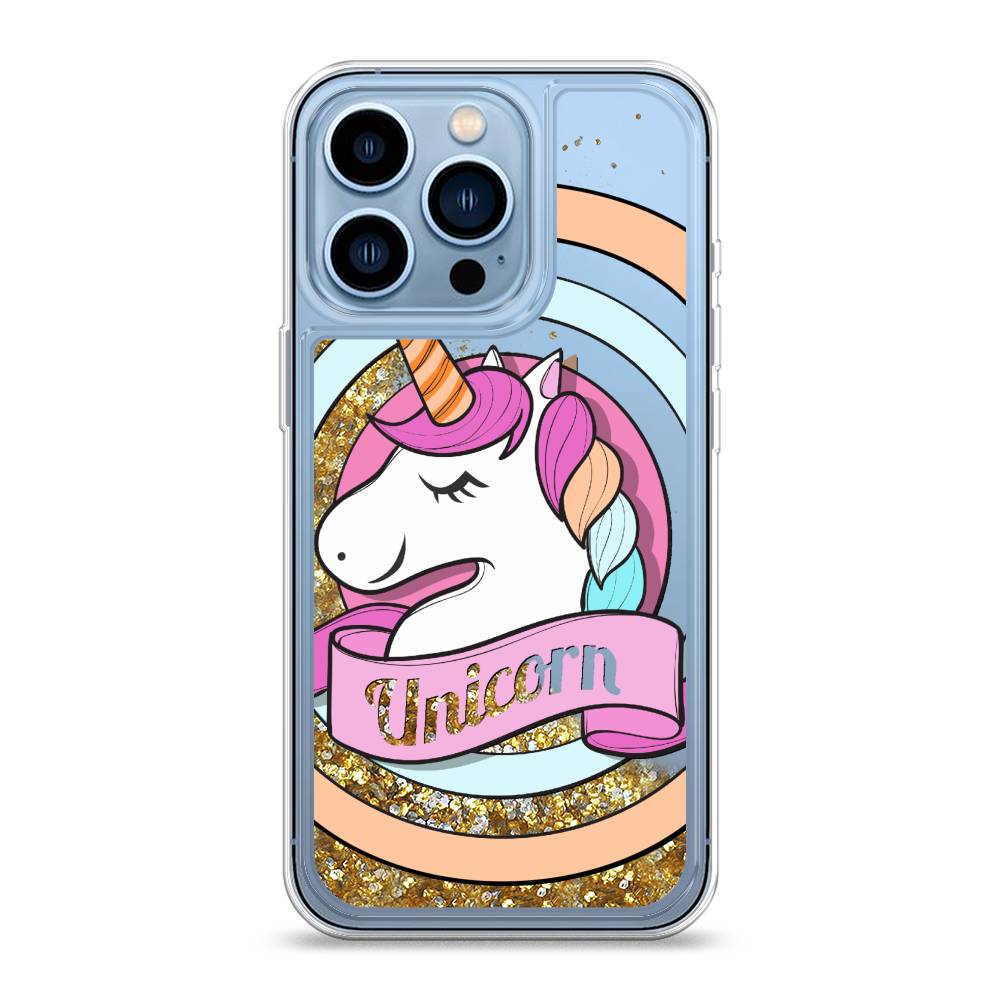

Жидкий чехол с блестками "Unicorn зефирный" на Apple iPhone 13 Pro, 14390-1