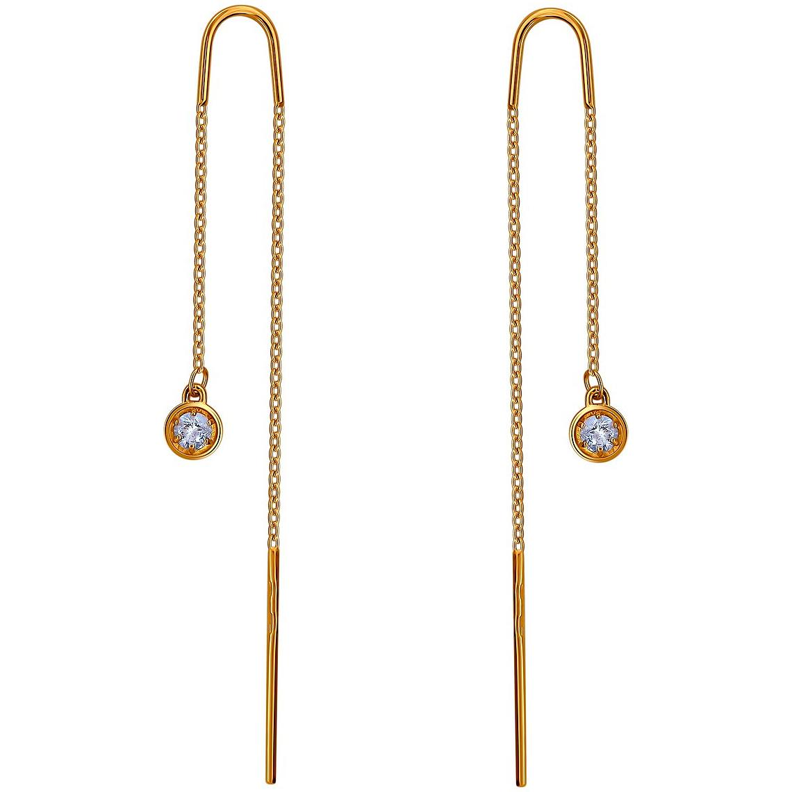 

Серьги женские из золота Эстет 01С1112590, фианит, 01С1112590
