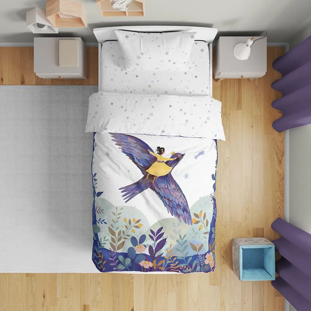 

Комплект постельного белья BELLEHOME Северный ветер 200 TC, сатин / 1,5 спальный