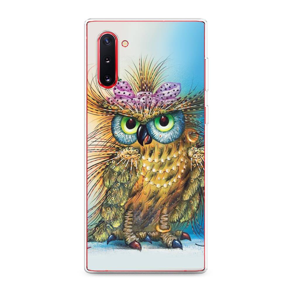 

Чехол на Samsung Galaxy Note 10 "Модная сова", Коричневый;голубой, 28650-1