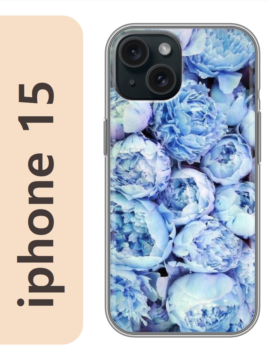 

Чехол на Apple Iphone 15 пионы 145, Прозрачный, Iph15flws