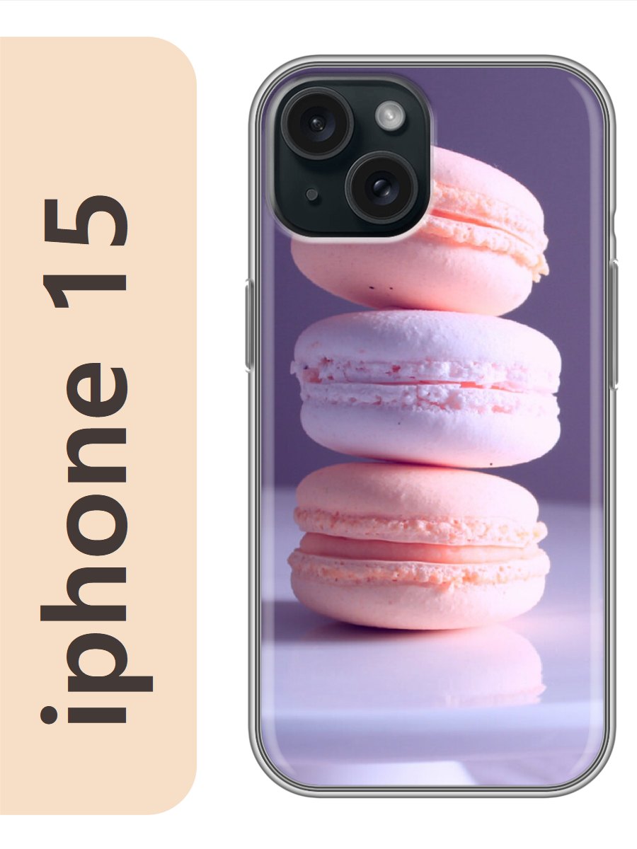 

Чехол на Apple Iphone 15 макаруны 128, Прозрачный, Iph15swts