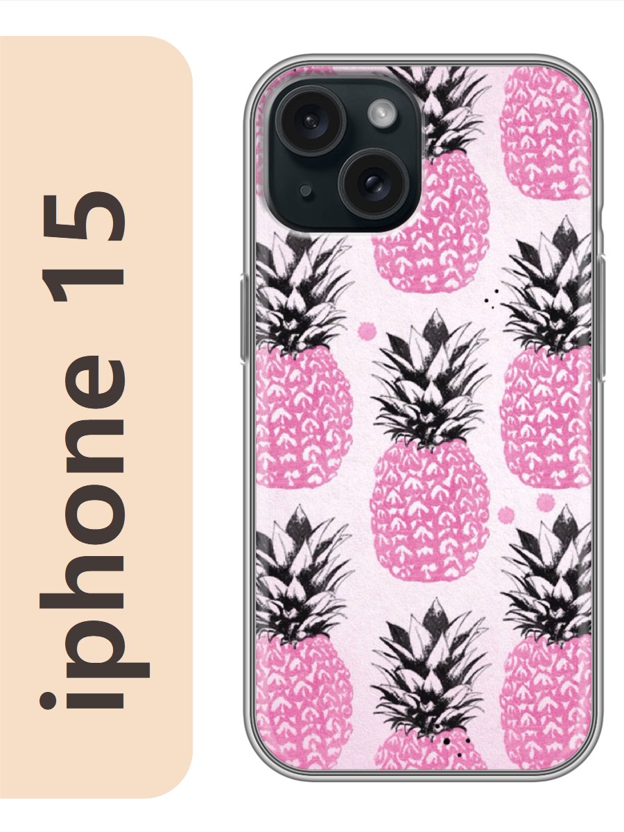 

Чехол на Apple Iphone 15 ананасы 123, Прозрачный, Iph15rzne