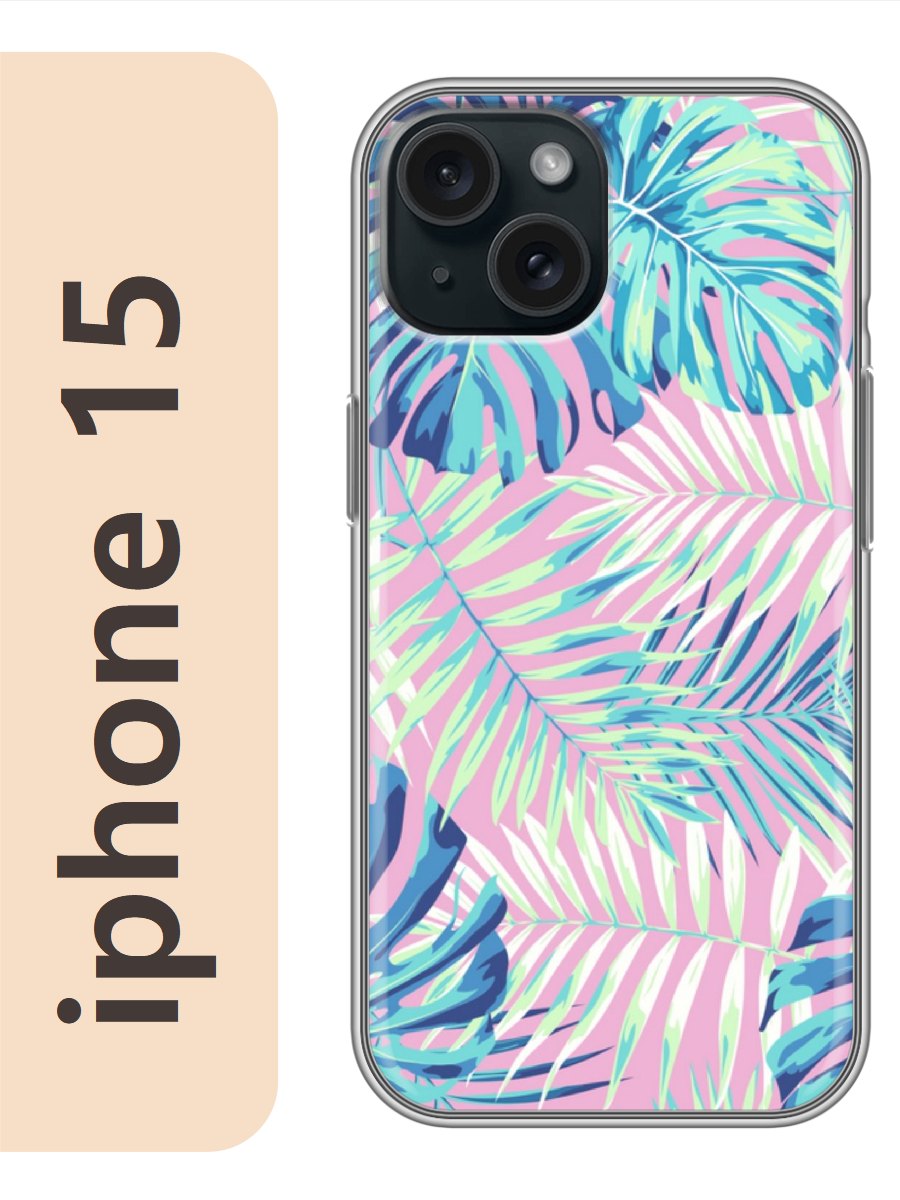 

Чехол на Apple Iphone 15 цветы листья 120, Прозрачный, Iph15rzne