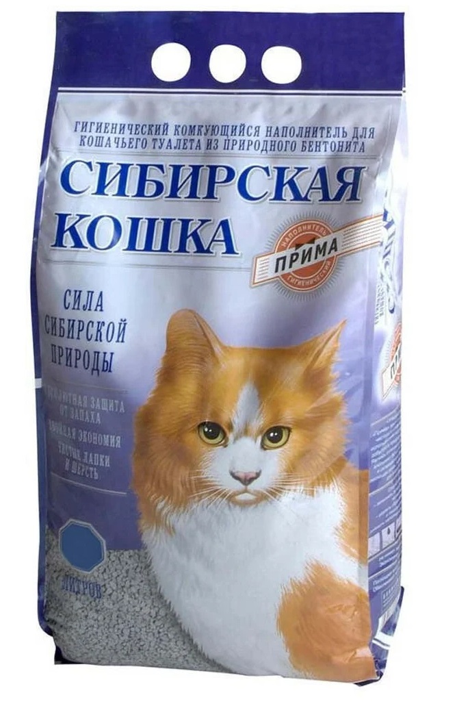 Наполнитель Сибирская кошка Прима комкующийся, 10 л