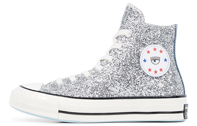 

Кеды унисекс Converse CHIARA FERRAGNI 1970s Glitter High Top серебристые 36.5 EU, Серебристый, CHIARA FERRAGNI x Converse 1970s Glitter High Top