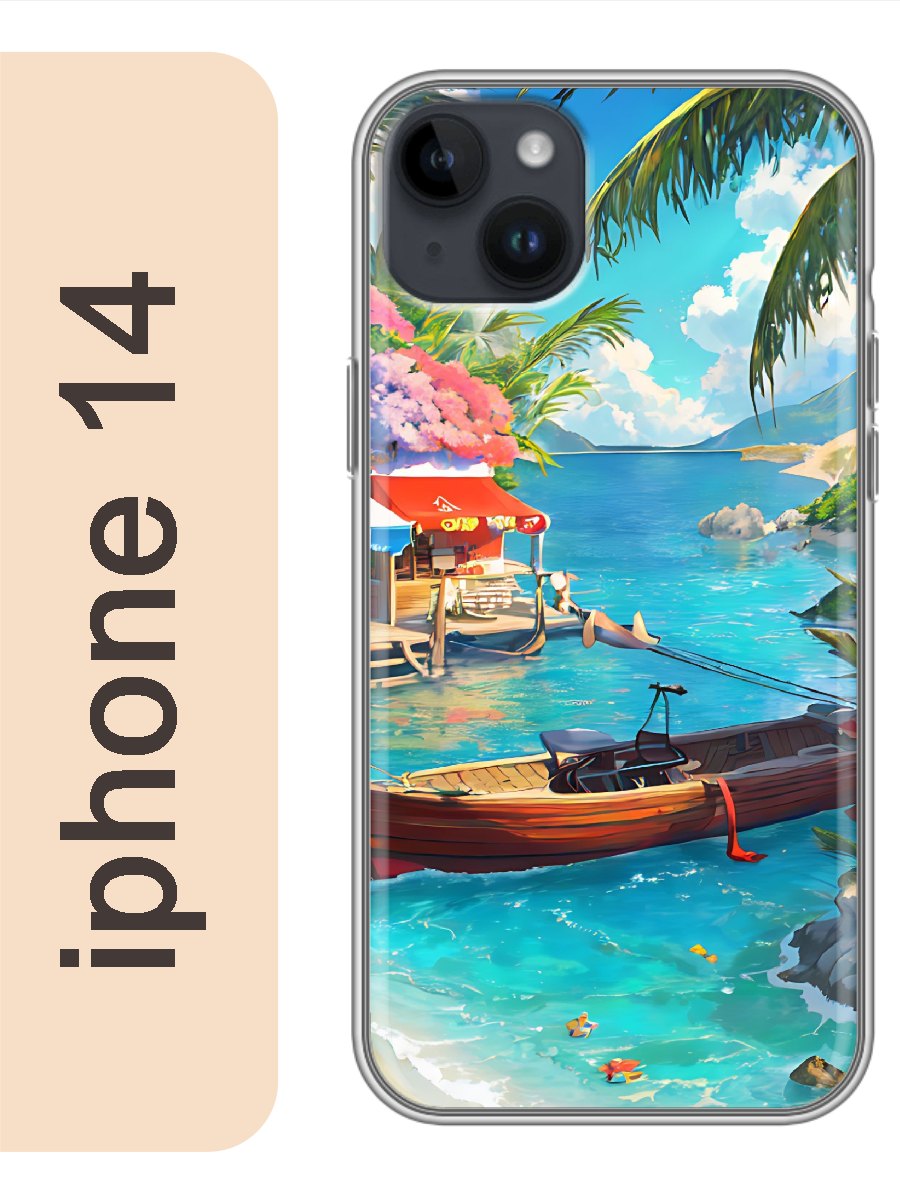 

Чехол на Apple Iphone 14 лодка остров 966, Прозрачный, Iph14sumr