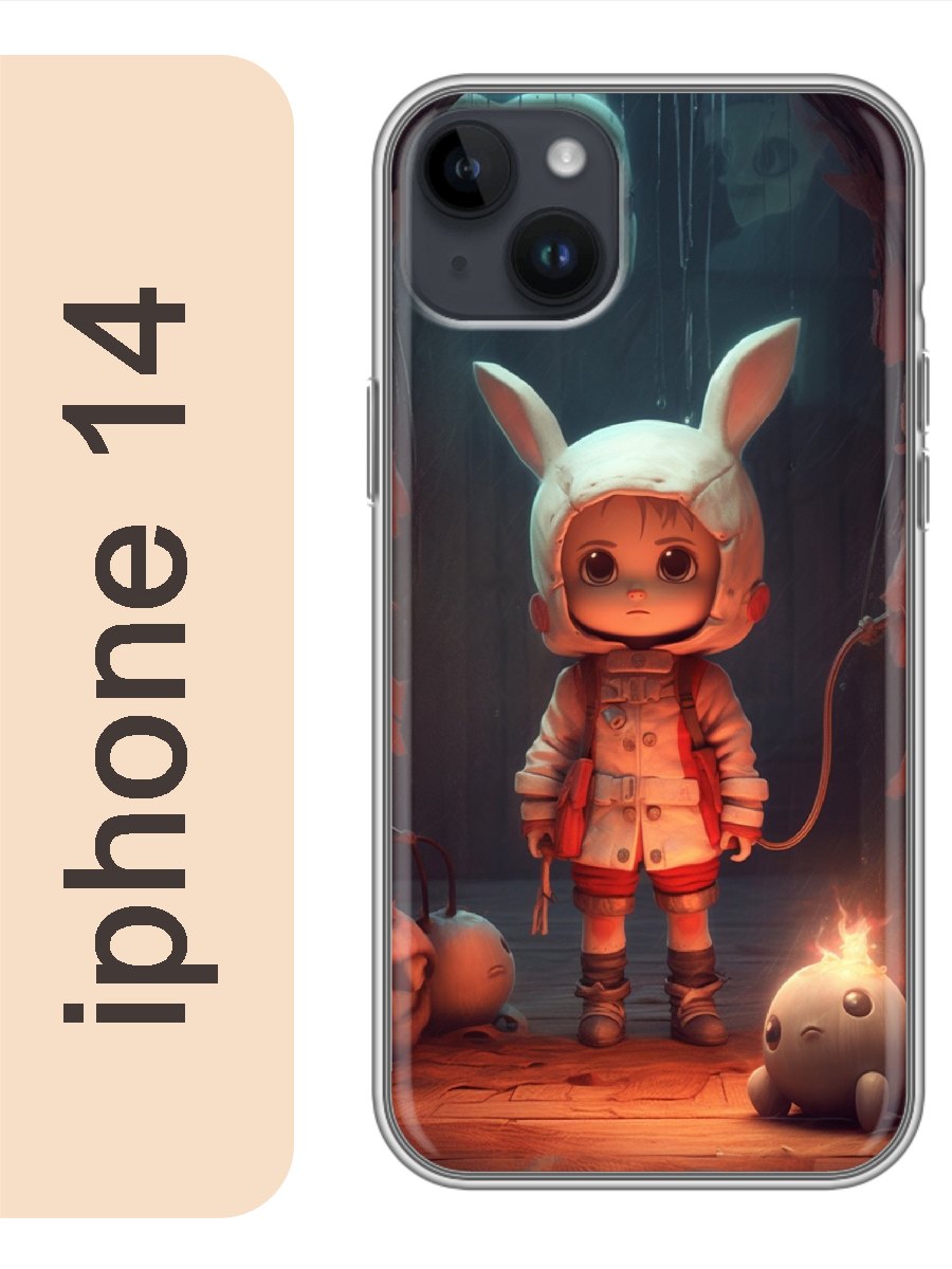 

Чехол на Apple Iphone 14 Девочка в костюме 953, Прозрачный, Iph14anim