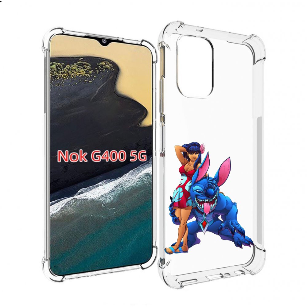

Чехол MyPads лило и накаченный стич детский для Nokia G400 5G, Прозрачный, Tocco
