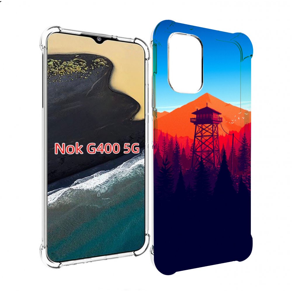 

Чехол MyPads лес с оранжевыми горами для Nokia G400 5G, Прозрачный, Tocco