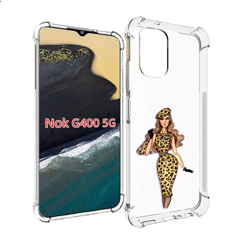 фото Чехол mypads леопардовое платье женский для nokia g400 5g