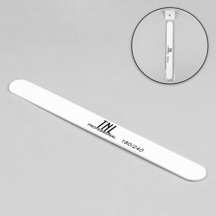 Пилка-наждак, на деревянной основе, абразивность 180/240, 18 см, цвет белый пилка полировочная schere nagel для маникюра рук