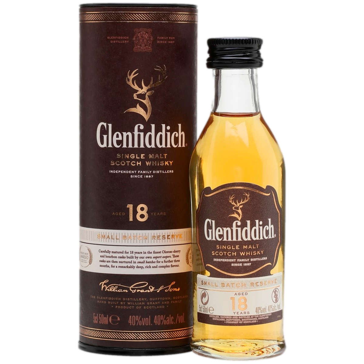 

Виски Glenfiddich 18 лет 0,05 л в подарочной упаковке туба
