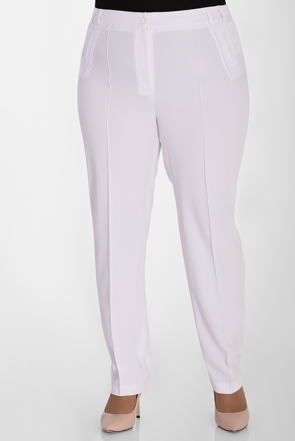 

Брюки женские AlmondShop ALMOND 81-85-21.С1 белые 58 RU, Белый, ALMOND 81-85-21.С1
