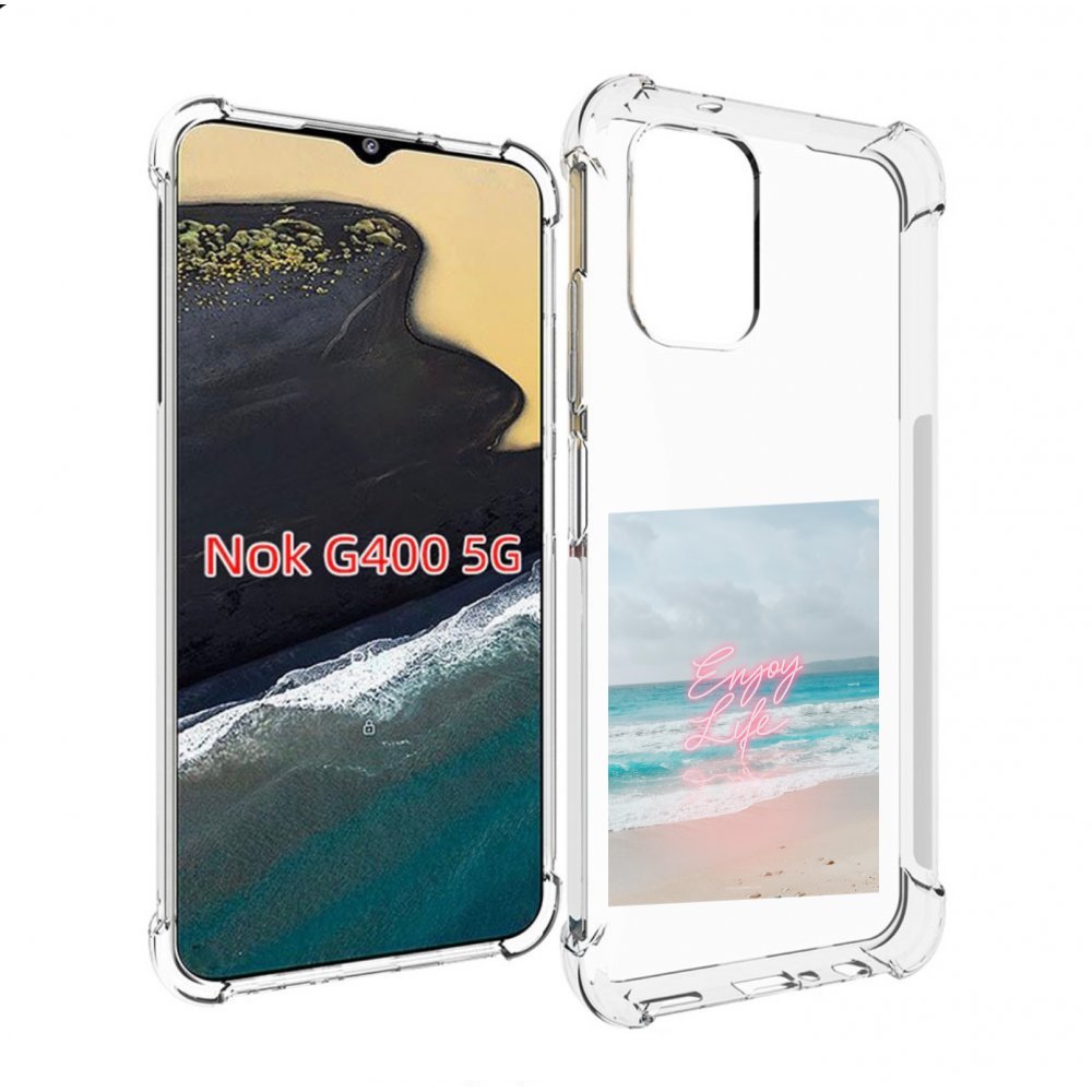 

Чехол MyPads красивый пляж для Nokia G400 5G, Прозрачный, Tocco